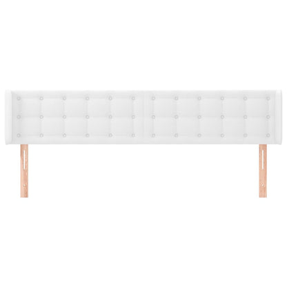 Testiera ad Orecchio Bianca 203x16x78/88 cm in Similpelle