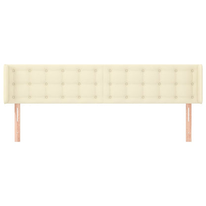 Testiera ad Orecchio Crema 203x16x78/88 cm in Similpelle