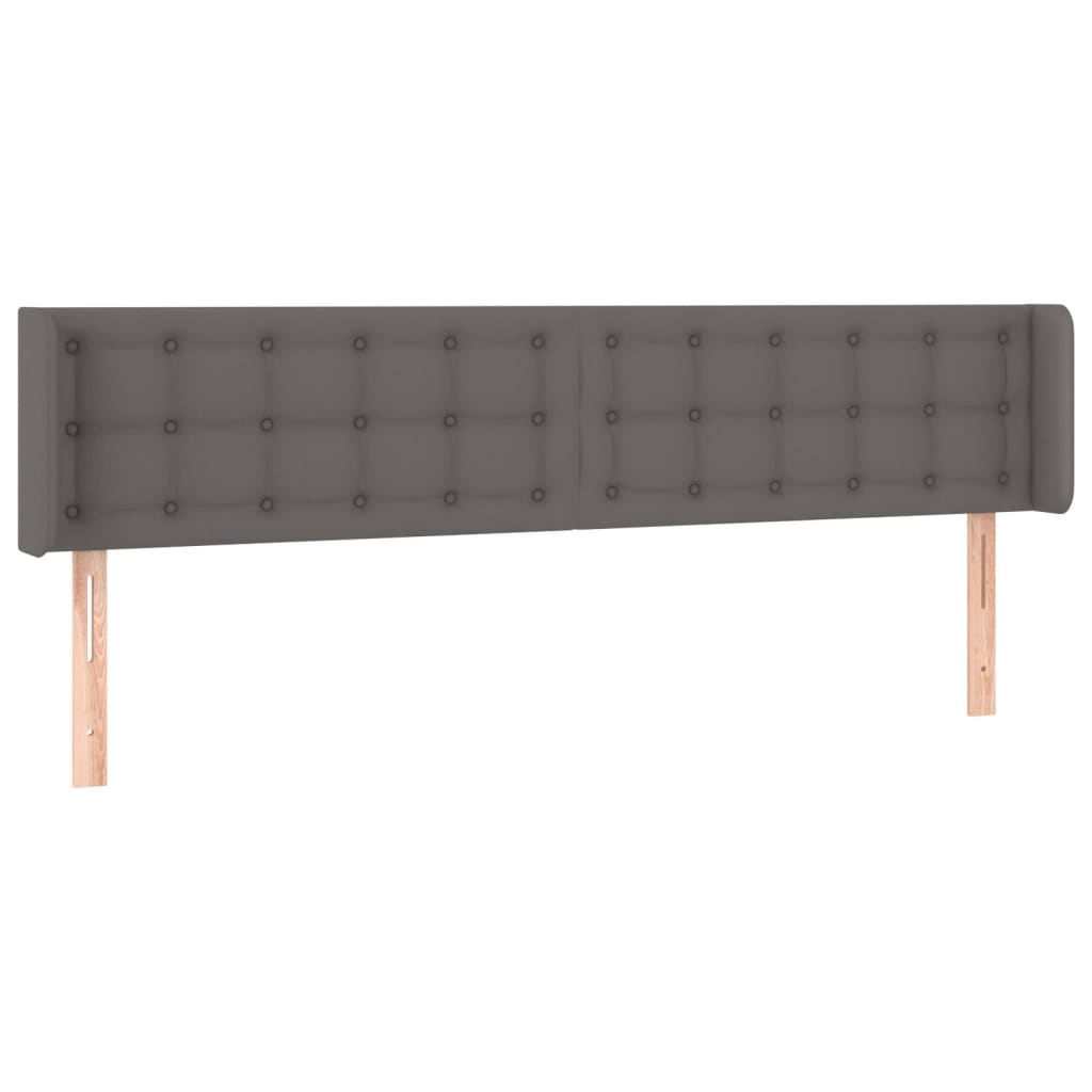 Testiera ad Orecchio Grigio 203x16x78/88 cm in Similpelle