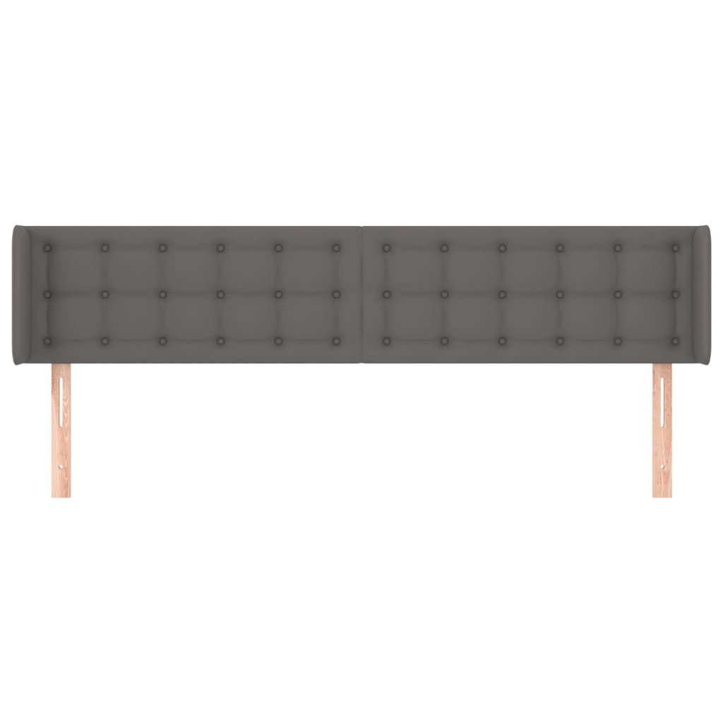 Testiera ad Orecchio Grigio 203x16x78/88 cm in Similpelle