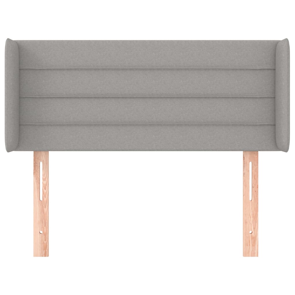 Testiera ad Orecchio Grigio Chiaro 103x16x78/88 cm in Tessuto