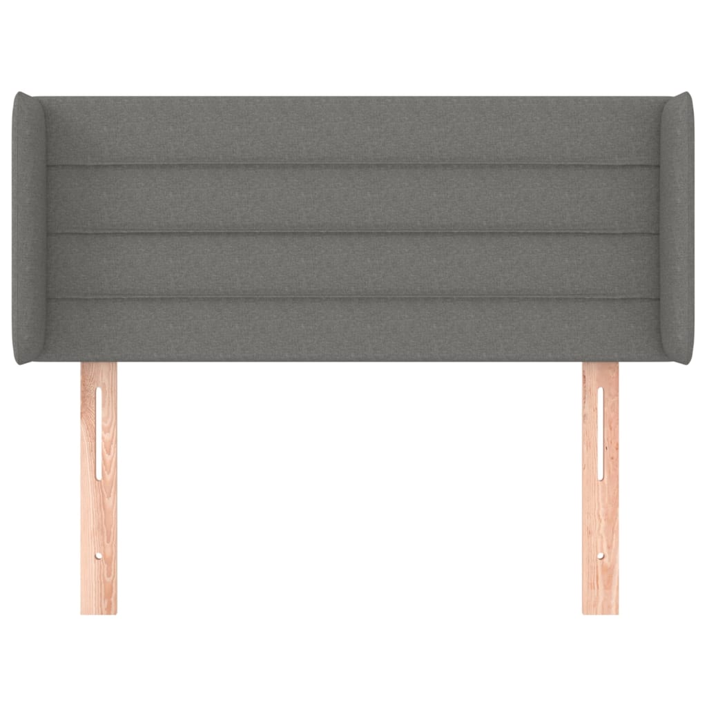 Testiera ad Orecchio Grigio Scuro 103x16x78/88 cm in Tessuto