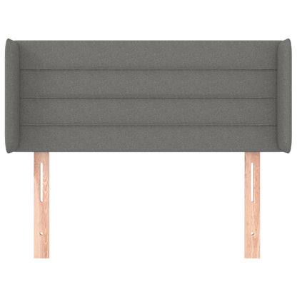 Testiera ad Orecchio Grigio Scuro 103x16x78/88 cm in Tessuto