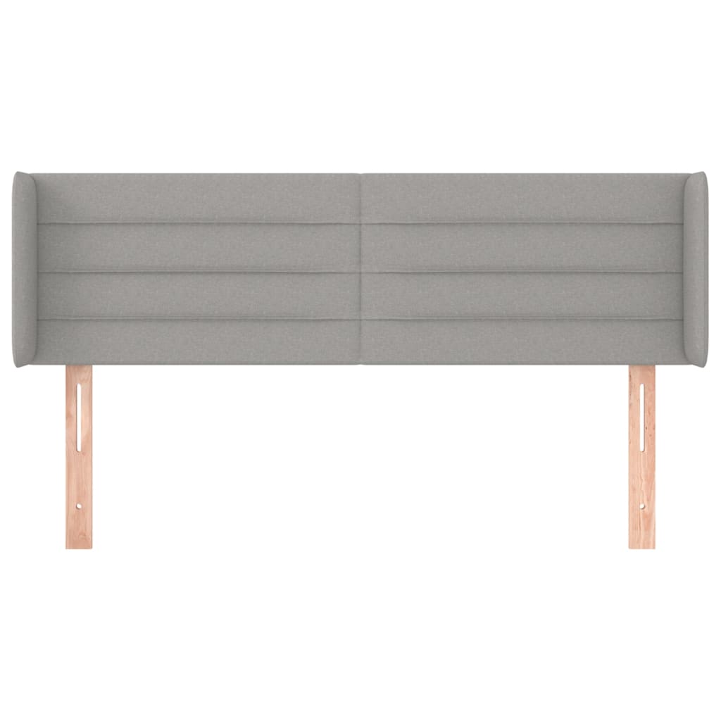 Testiera ad Orecchio Grigio Chiaro 147x16x78/88 cm in Tessuto