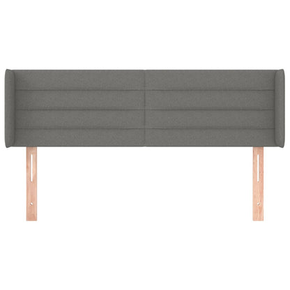 Testiera ad Orecchio Grigio Scuro 147x16x78/88 cm in Tessuto