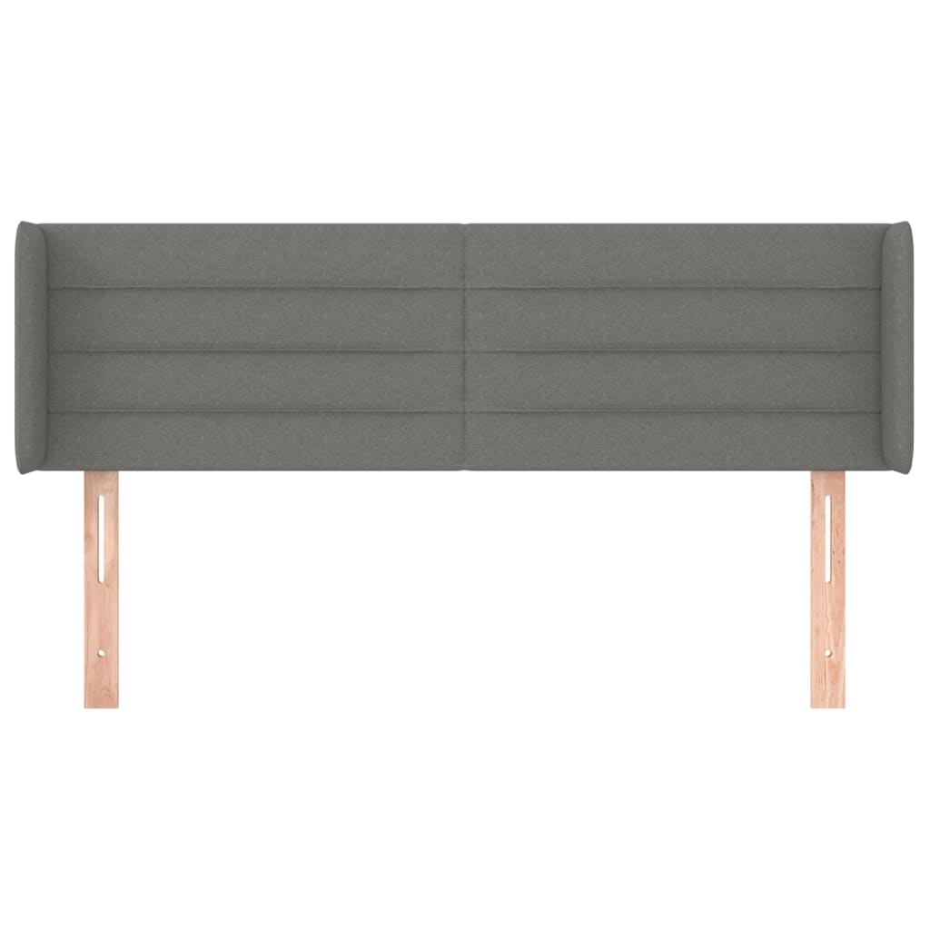 Testiera ad Orecchio Grigio Scuro 147x16x78/88 cm in Tessuto