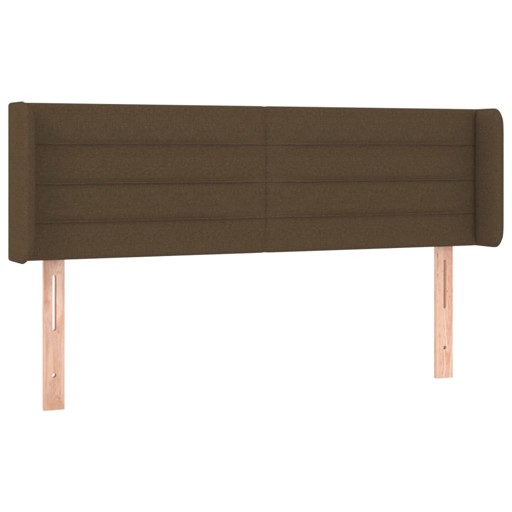 Testiera ad Orecchio Marrone Scuro 147x16x78/88 cm in Tessuto
