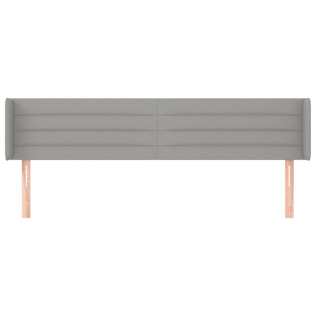 Testiera ad Orecchio Grigio Chiaro 183x16x78/88 cm in Tessuto