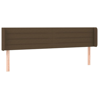 Testiera ad Orecchio Marrone Scuro 183x16x78/88 cm in Tessuto