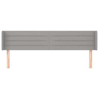 Testiera ad Orecchio Grigio Chiaro 203x16x78/88 cm in Tessuto