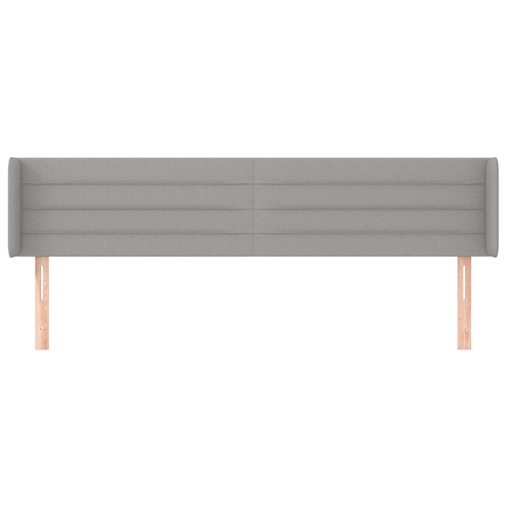 Testiera ad Orecchio Grigio Chiaro 203x16x78/88 cm in Tessuto