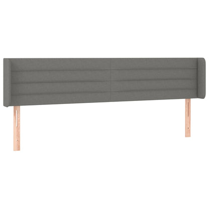 Testiera ad Orecchio Grigio Scuro 203x16x78/88 cm in Tessuto