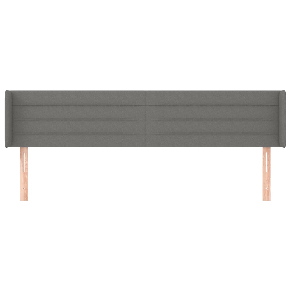 Testiera ad Orecchio Grigio Scuro 203x16x78/88 cm in Tessuto