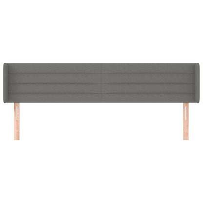 Testiera ad Orecchio Grigio Scuro 203x16x78/88 cm in Tessuto