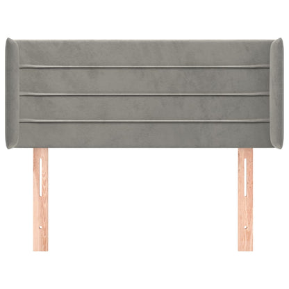 Testiera ad Orecchio Grigio Chiaro 83x16x78/88 cm in Velluto