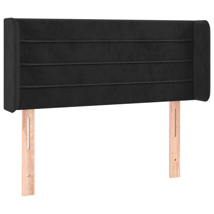 Testiera ad Orecchio Nera 93x16x78/88 cm in Velluto