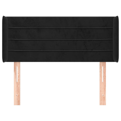 Testiera ad Orecchio Nera 93x16x78/88 cm in Velluto