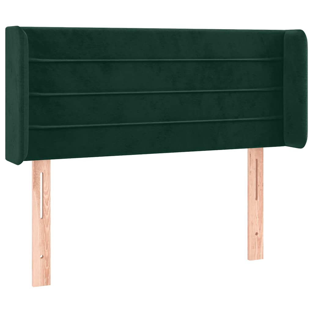 Testiera ad Orecchio Verde Scuro 103x16x78/88 cm in Velluto