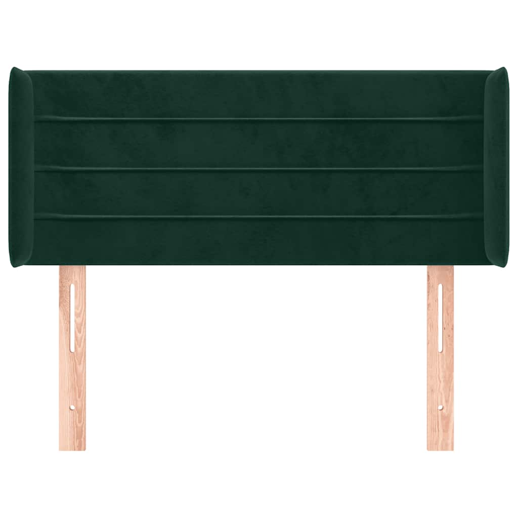 Testiera ad Orecchio Verde Scuro 103x16x78/88 cm in Velluto