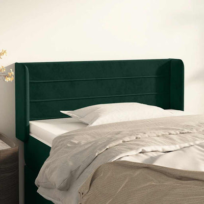 Testiera ad Orecchio Verde Scuro 103x16x78/88 cm in Velluto