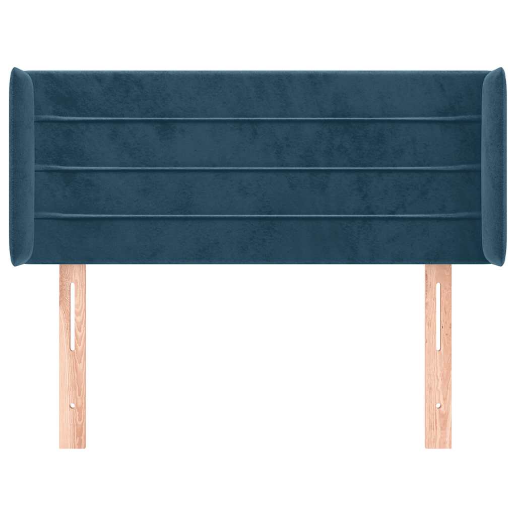 Testiera ad Orecchio Blu Scuro 103x16x78/88 cm in Velluto