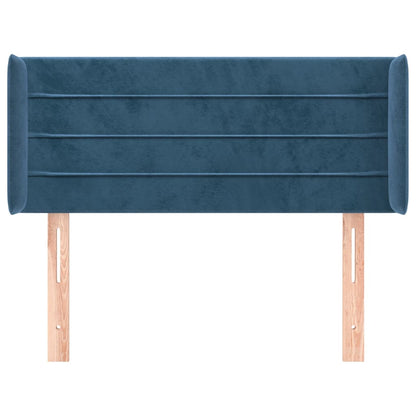 Testiera ad Orecchio Blu Scuro 103x16x78/88 cm in Velluto