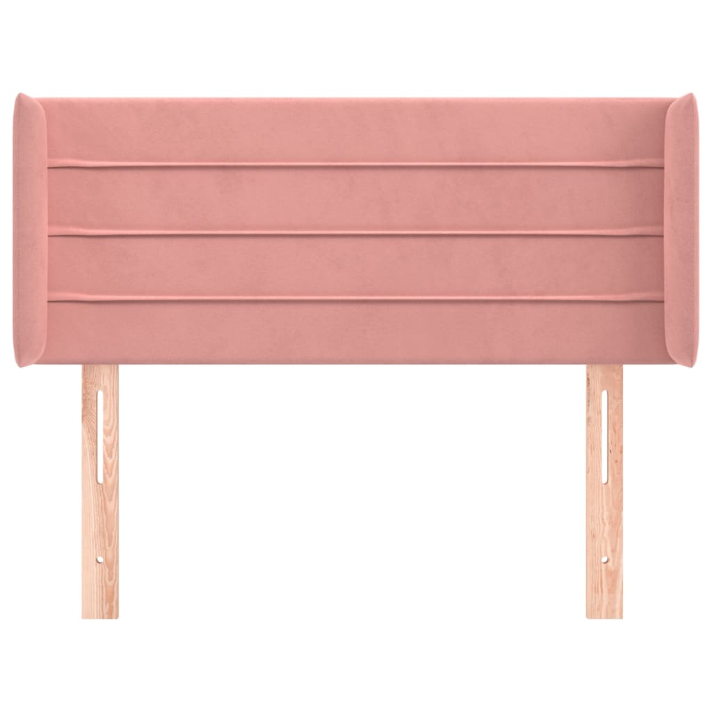 Testiera ad Orecchio Rosa 103x16x78/88 cm in Velluto