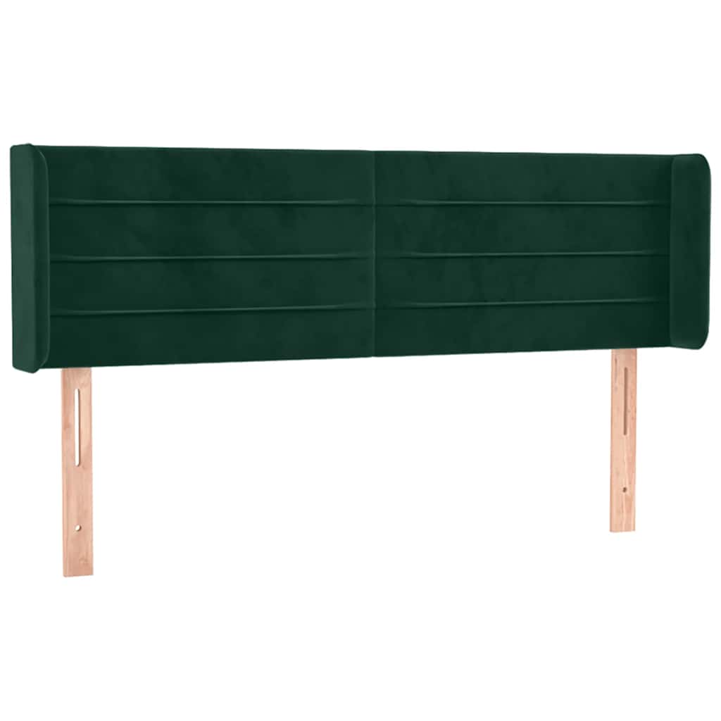 Testiera ad Orecchio Verde Scuro 147x16x78/88 cm in Velluto