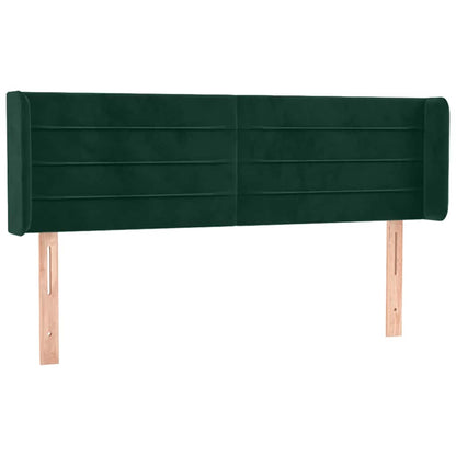 Testiera ad Orecchio Verde Scuro 147x16x78/88 cm in Velluto