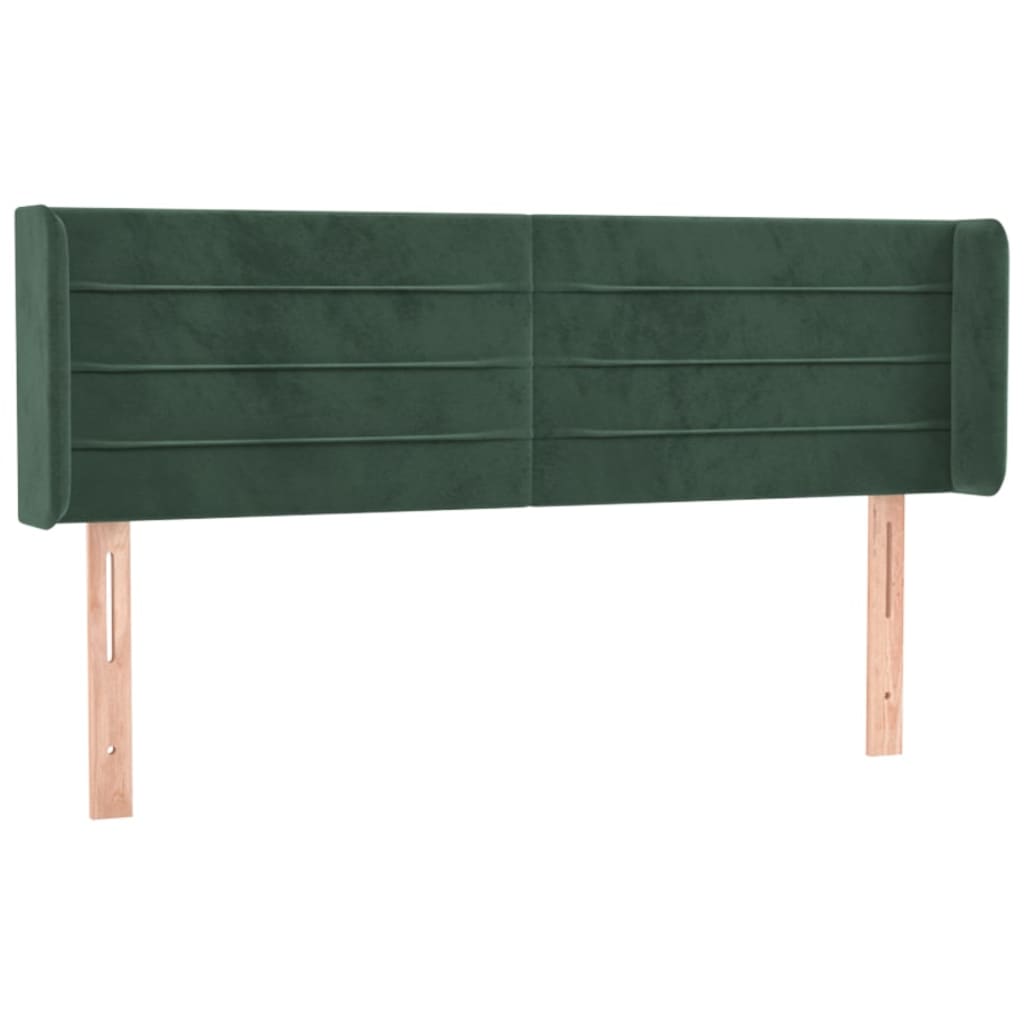 Testiera ad Orecchio Verde Scuro 147x16x78/88 cm in Velluto