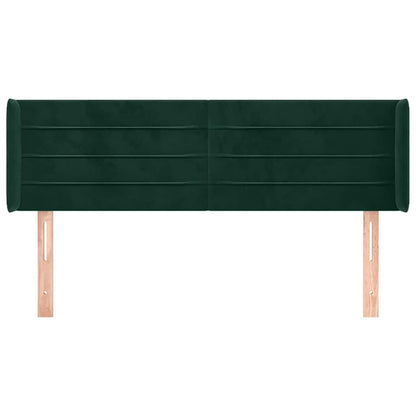 Testiera ad Orecchio Verde Scuro 147x16x78/88 cm in Velluto