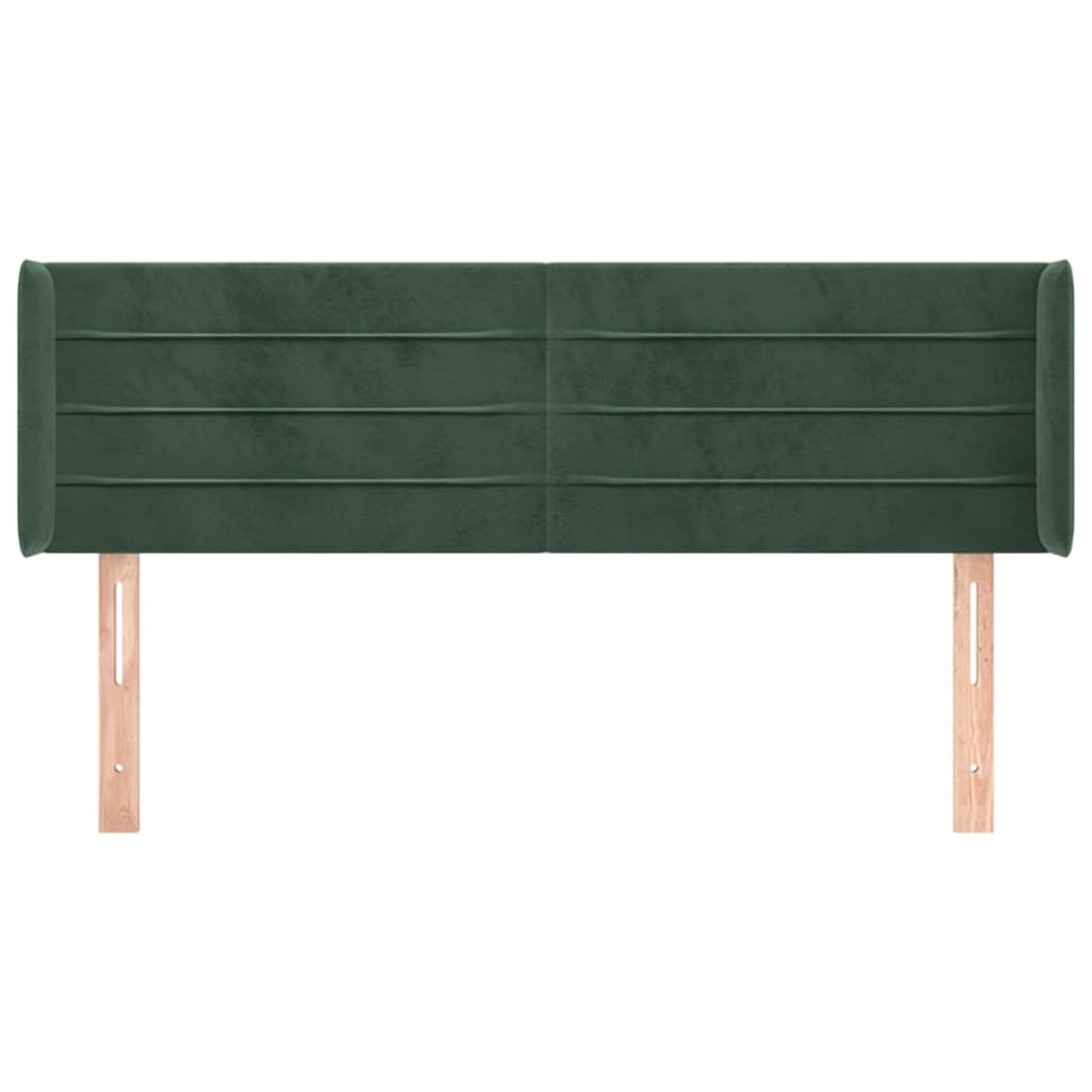 Testiera ad Orecchio Verde Scuro 147x16x78/88 cm in Velluto