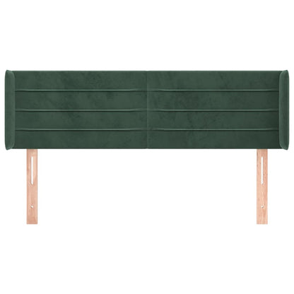 Testiera ad Orecchio Verde Scuro 147x16x78/88 cm in Velluto