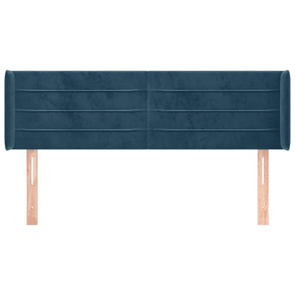 Testiera ad Orecchio Blu Scuro 147x16x78/88 cm in Velluto