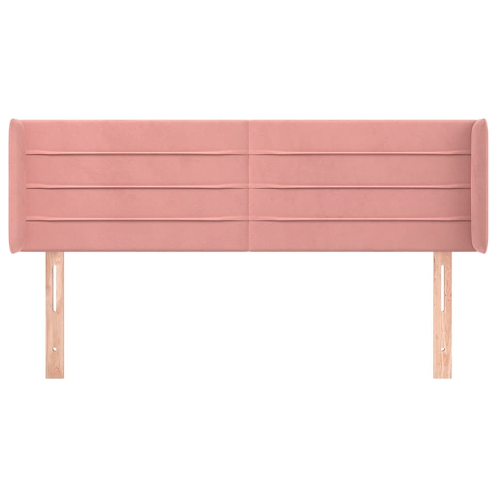 Testiera ad Orecchio Rosa 147x16x78/88 cm in Velluto