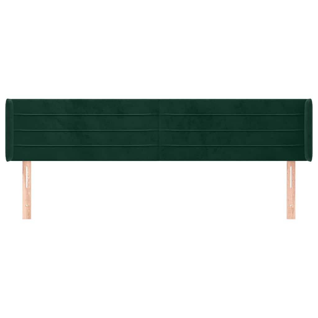 Testiera ad Orecchio Verde Scuro 163x16x78/88 cm in Velluto