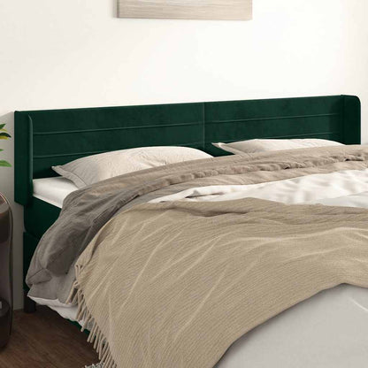 Testiera ad Orecchio Verde Scuro 163x16x78/88 cm in Velluto