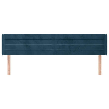Testiera ad Orecchio Blu Scuro 163x16x78/88 cm in Velluto