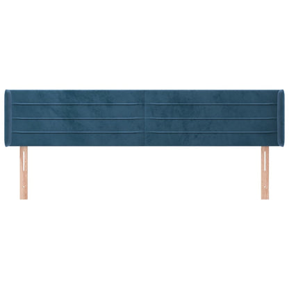 Testiera ad Orecchio Blu Scuro 163x16x78/88 cm in Velluto