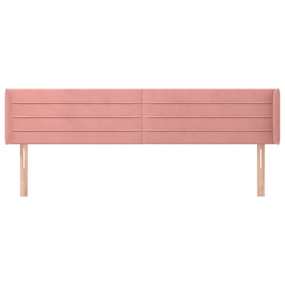 Testiera ad Orecchio Rosa 163x16x78/88 cm in Velluto