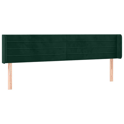 Testiera ad Orecchio Verde Scuro 183x16x78/88 cm in Velluto
