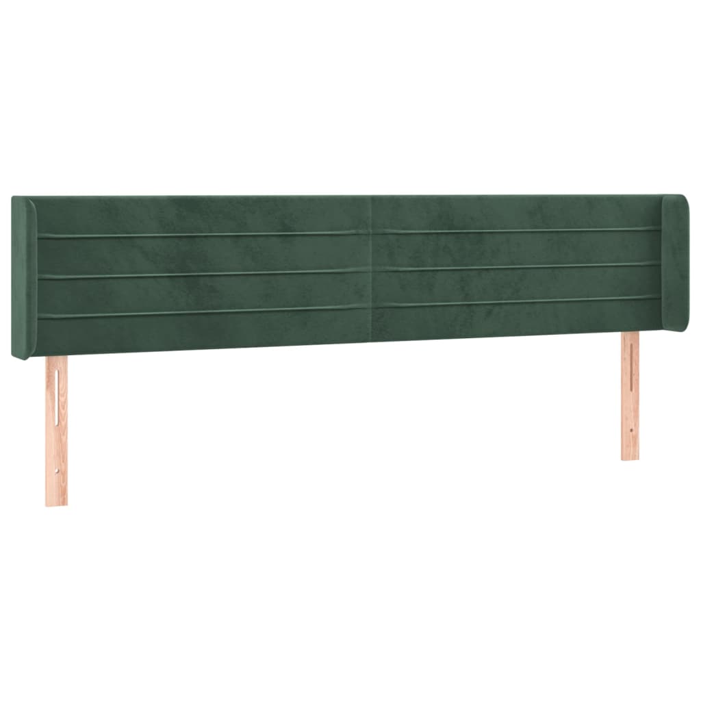 Testiera ad Orecchio Verde Scuro 183x16x78/88 cm in Velluto