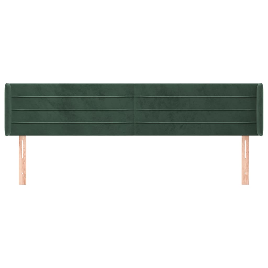 Testiera ad Orecchio Verde Scuro 183x16x78/88 cm in Velluto