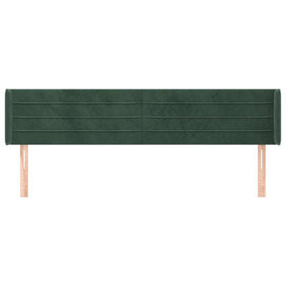 Testiera ad Orecchio Verde Scuro 183x16x78/88 cm in Velluto