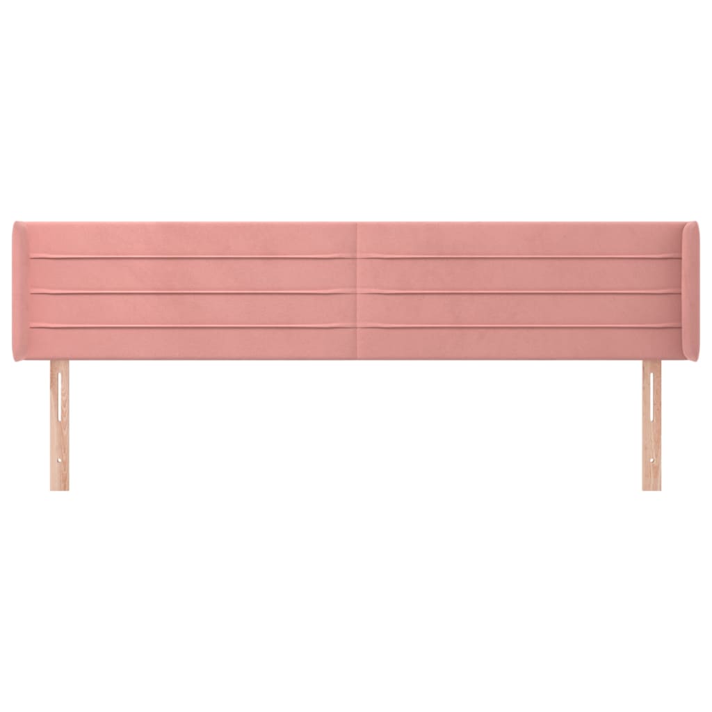 Testiera ad Orecchio Rosa 183x16x78/88 cm in Velluto