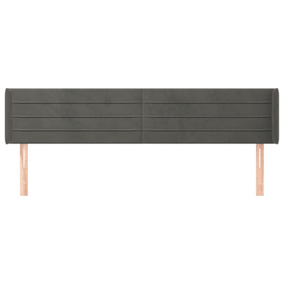 Testiera ad Orecchio Grigio Scuro 203x16x78/88 cm in Velluto