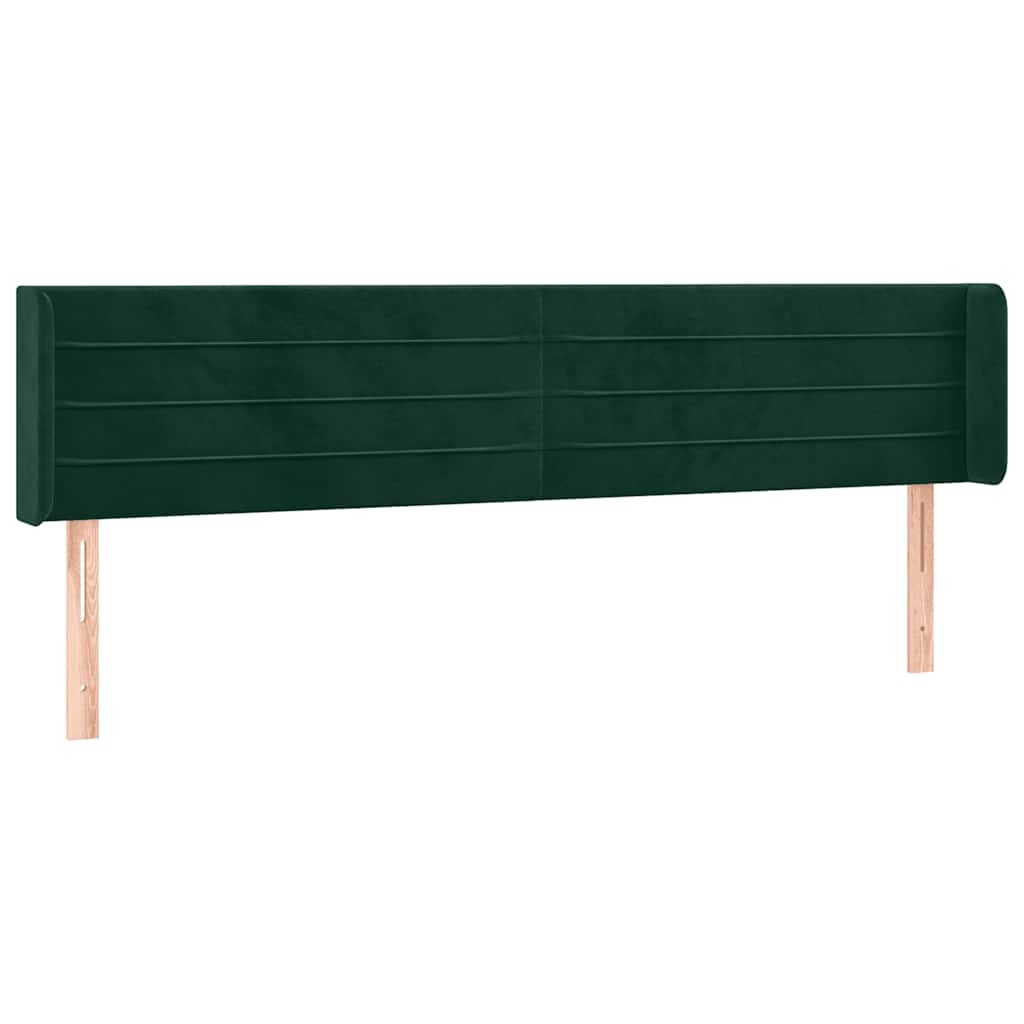 Testiera ad Orecchio Verde Scuro 203x16x78/88 cm in Velluto