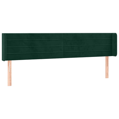 Testiera ad Orecchio Verde Scuro 203x16x78/88 cm in Velluto