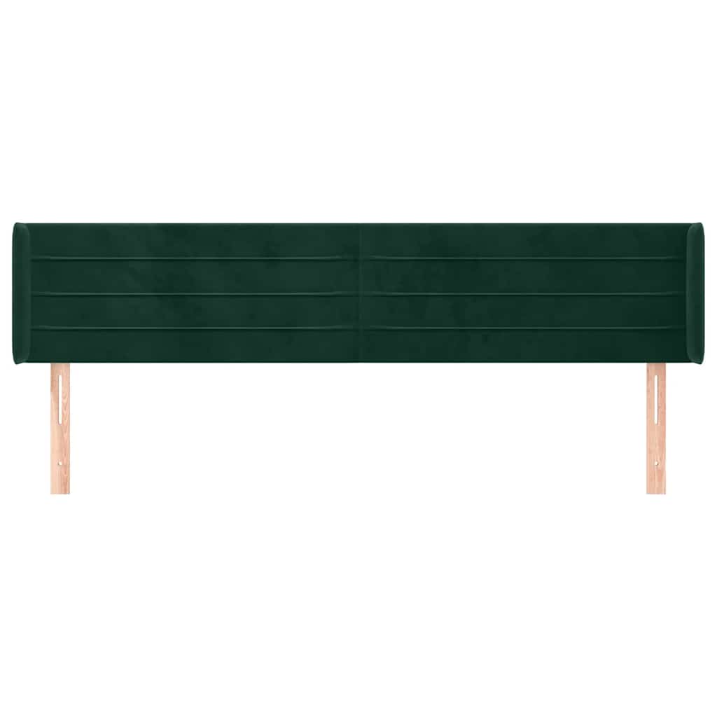 Testiera ad Orecchio Verde Scuro 203x16x78/88 cm in Velluto