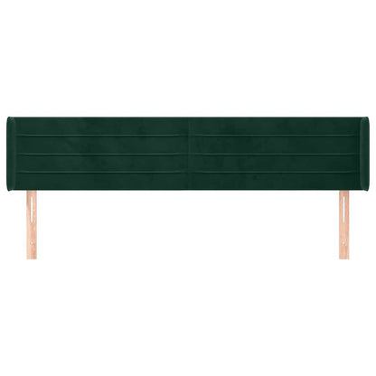 Testiera ad Orecchio Verde Scuro 203x16x78/88 cm in Velluto